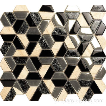 Desain Hexagon Glass Mosaic